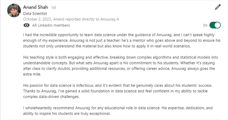 recommendations anand shah 750