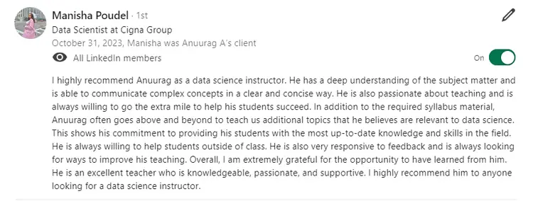 recommendations manisha poudel 750